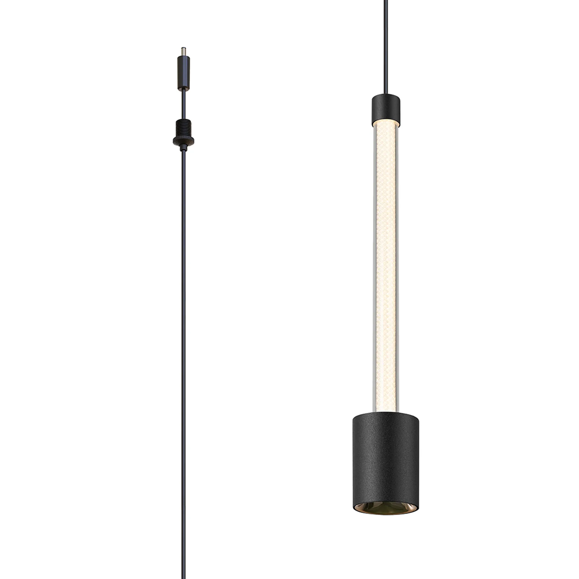 M9329  Modular Fugaz 2.3m Assembly Pendant With A DC Plug, 6W LED, 3000K, Sand Black